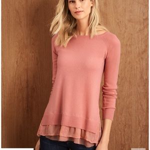 Garnet Hill Shirttail Cashmere Sweater
